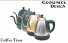 1.2L Electric Kettle - Long Spout, Goose Neck, 201/304 Stainless Steel Inside, Color Painted Outside
