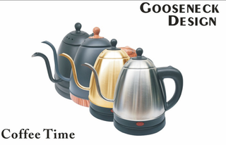 1.2L Electric Kettle - Long Spout, Goose Neck, 201/304 Stainless Steel Inside, Color Painted Outside